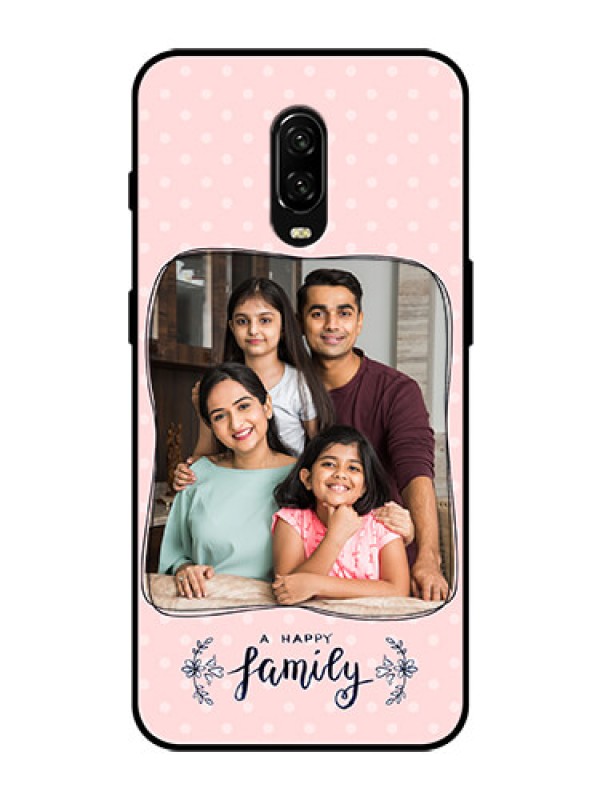 Custom OnePlus 6T Custom Glass Phone Case  - Family with Dots Design