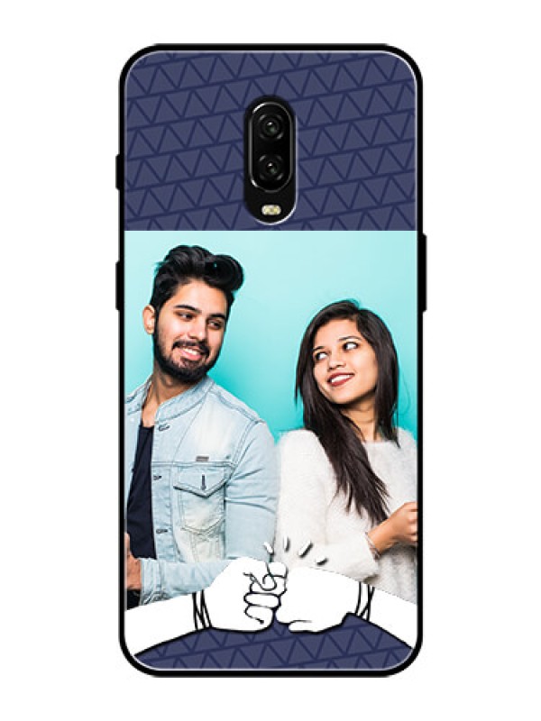 Custom OnePlus 6T Photo Printing on Glass Case  - with Best Friends Design  