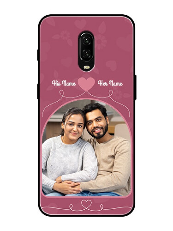 Custom OnePlus 6T Photo Printing on Glass Case  - Love Floral Design