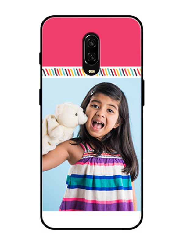Custom OnePlus 6T Personalized Glass Phone Case  - Line art design