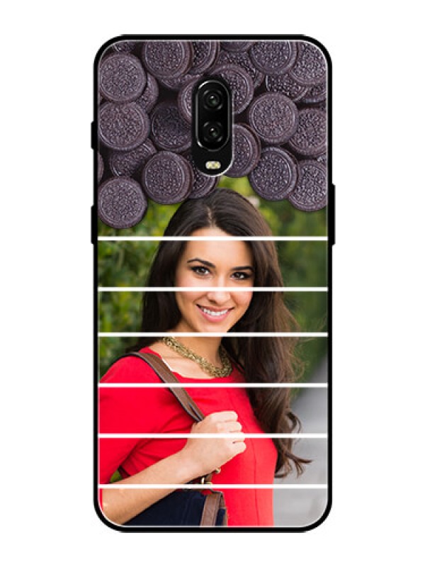Custom OnePlus 6T Custom Glass Phone Case  - with Oreo Biscuit Design