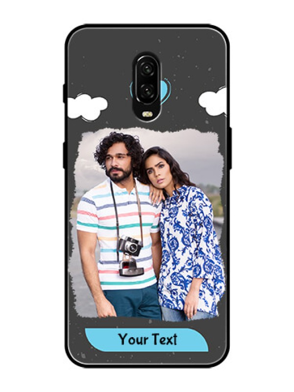 Custom OnePlus 6T Custom Glass Phone Case  - Splashes with love doodles Design