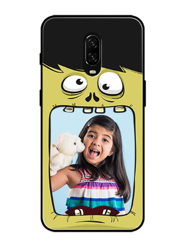 Custom OnePlus 6T Personalized Glass Phone Case  - Cartoon monster back case Design