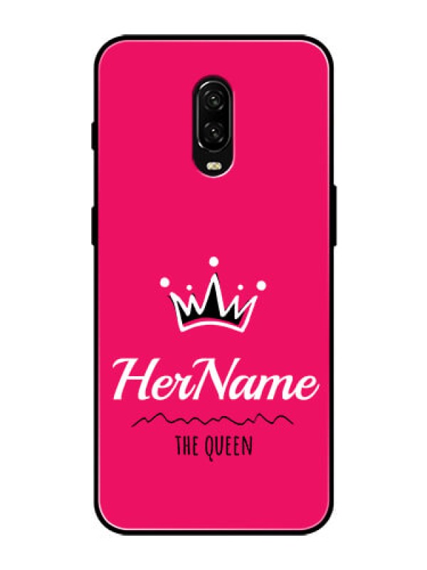 Custom Oneplus 6T Glass Phone Case Queen with Name