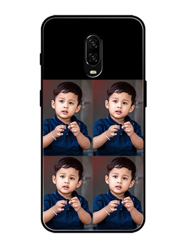 Custom Oneplus 6T 4 Image Holder on Glass Mobile Cover