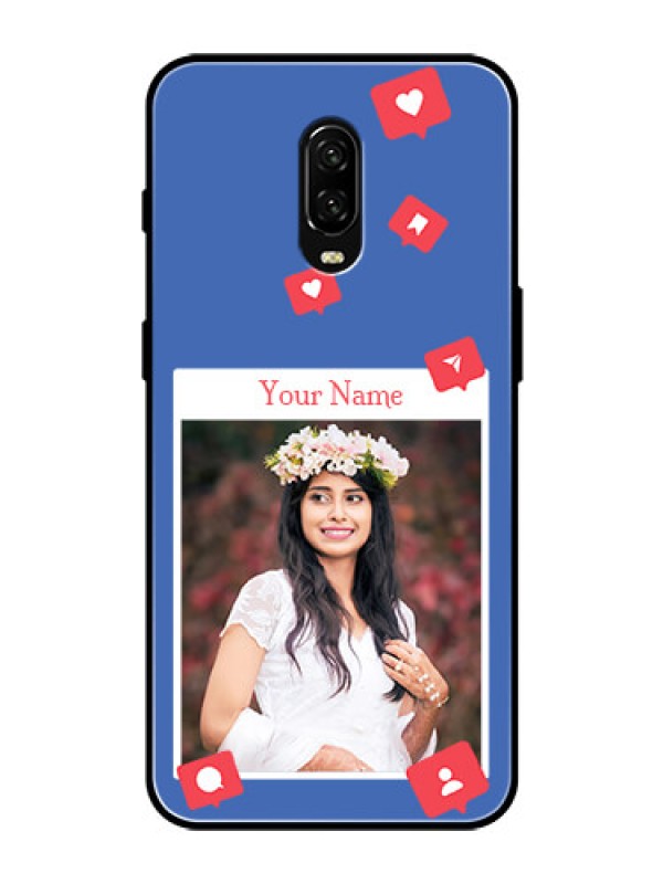 Custom OnePlus 6T Custom Glass Phone Case - Like Share And Comment Design