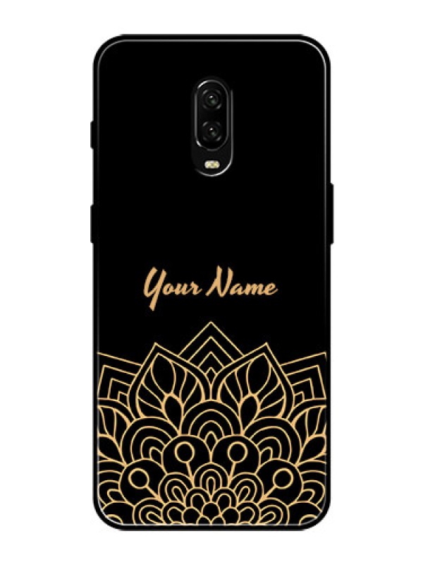 Custom OnePlus 6T Custom Glass Phone Case - Golden mandala Design