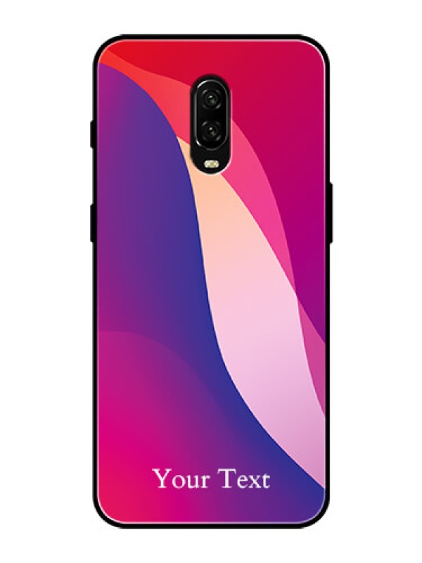 Custom OnePlus 6T Personalized Glass Phone Case - Digital abstract Overlap Design