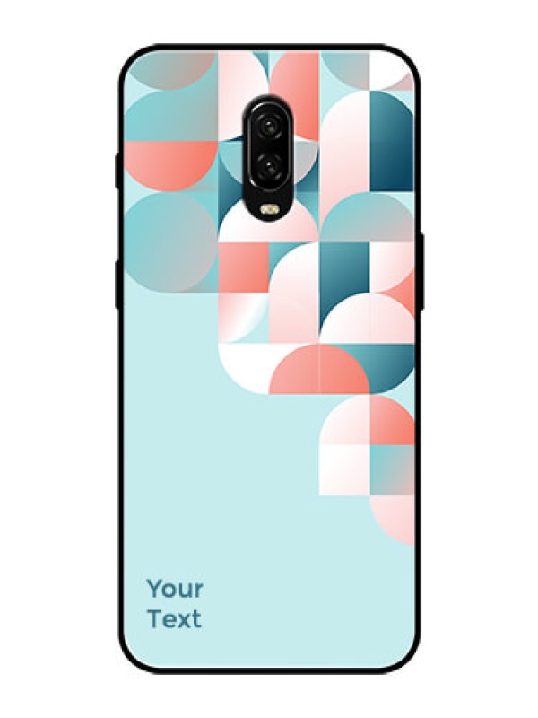 Custom OnePlus 6T Custom Glass Phone Case - Stylish Semi-circle Pattern Design