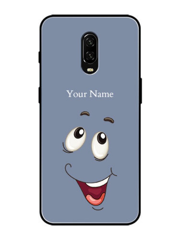 Custom OnePlus 6T Photo Printing on Glass Case - Laughing Cartoon Face Design