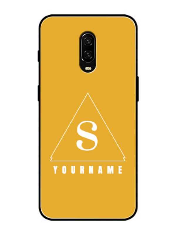 Custom OnePlus 6T Personalized Glass Phone Case - simple triangle Design