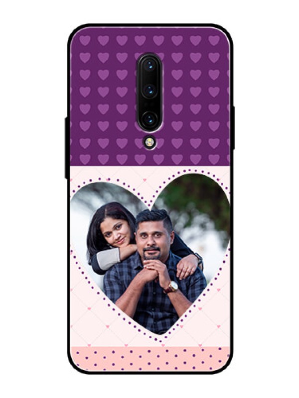 Custom OnePlus 7 Pro Custom Glass Phone Case  - Violet Love Dots Design