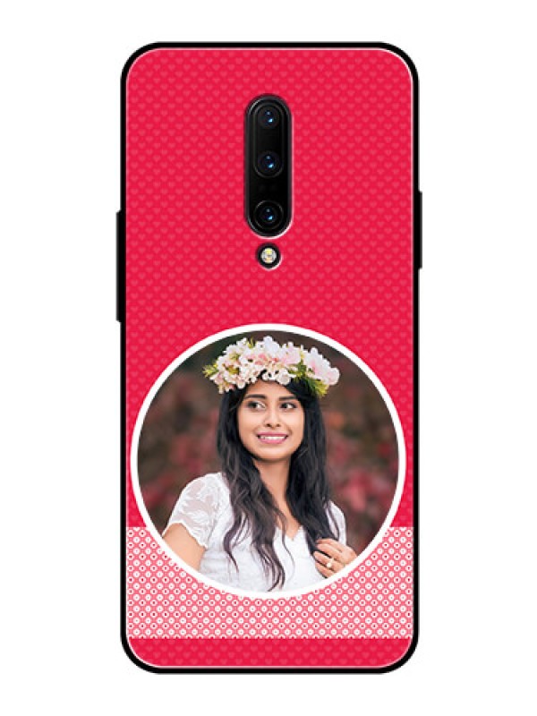 Custom OnePlus 7 Pro Personalised Glass Phone Case  - Pink Pattern Design