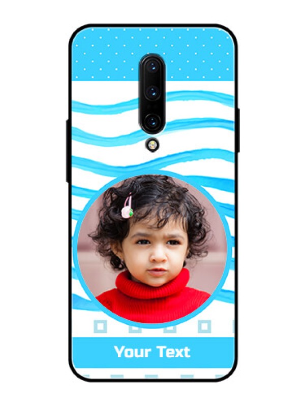 Custom OnePlus 7 Pro Custom Glass Phone Case  - Simple Blue Case Design