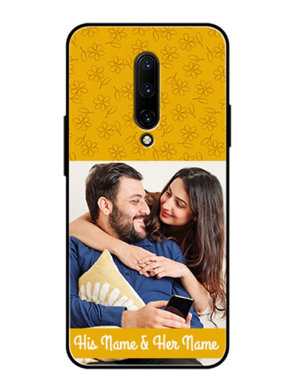 Custom OnePlus 7 Pro Custom Glass Mobile Case  - Yellow Floral Design