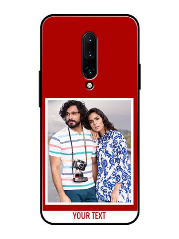 Custom OnePlus 7 Pro Personalized Glass Phone Case  - Simple Red Color Design