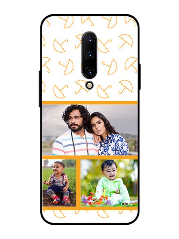 Custom OnePlus 7 Pro Custom Glass Mobile Case  - Yellow Pattern Design