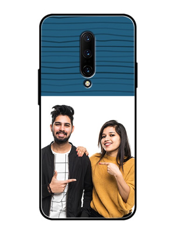 Custom OnePlus 7 Pro Custom Glass Phone Case  - Blue Pattern Cover Design