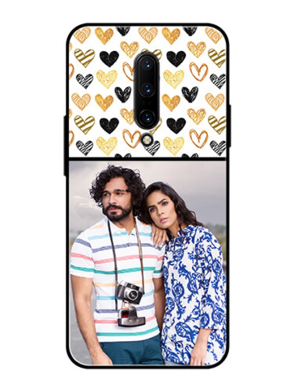 Custom OnePlus 7 Pro Photo Printing on Glass Case  - Love Symbol Design