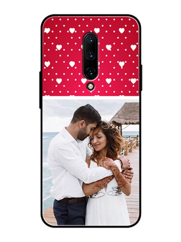 Custom OnePlus 7 Pro Photo Printing on Glass Case  - Hearts Mobile Case Design