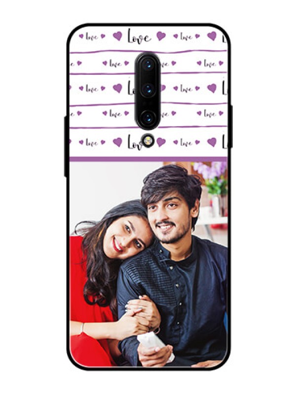 Custom OnePlus 7 Pro Custom Glass Mobile Case  - Couples Heart Design