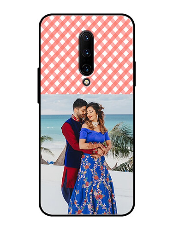 Custom OnePlus 7 Pro Personalized Glass Phone Case  - Pink Pattern Design