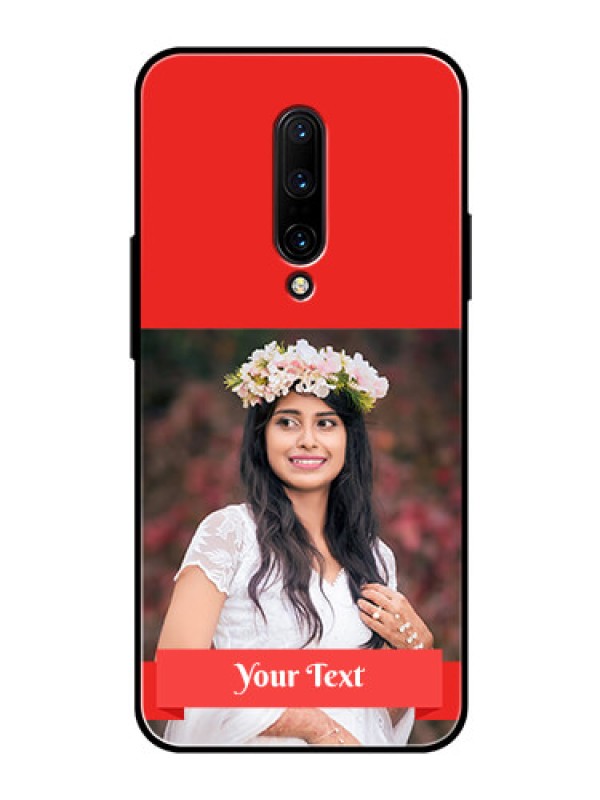 Custom OnePlus 7 Pro Custom Glass Phone Case  - Simple Red Color Design