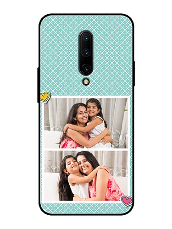 Custom OnePlus 7 Pro Custom Glass Phone Case  - 2 Image Holder with Pattern Design