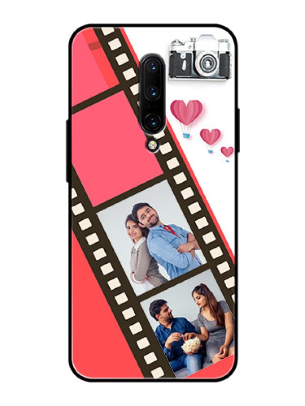 Custom OnePlus 7 Pro Personalized Glass Phone Case  - 3 Image Holder with Film Reel