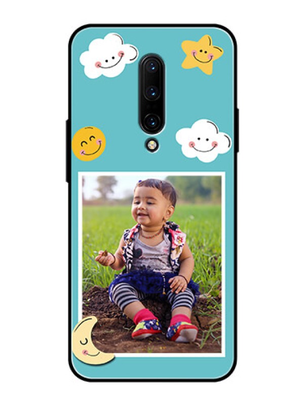 Custom OnePlus 7 Pro Personalized Glass Phone Case  - Smiley Kids Stars Design