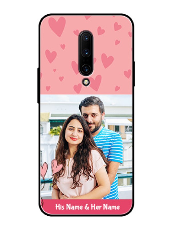 Custom OnePlus 7 Pro Personalized Glass Phone Case  - Love Design Peach Color