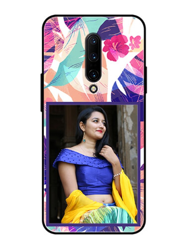 Custom OnePlus 7 Pro Custom Glass Mobile Case  - Abstract Floral Design