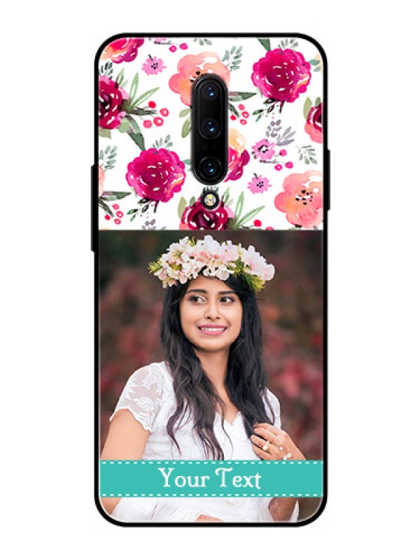 Custom OnePlus 7 Pro Custom Glass Phone Case  - Watercolor Floral Design