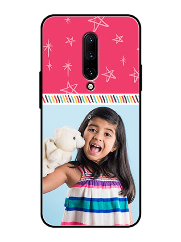 Custom OnePlus 7 Pro Personalized Glass Phone Case  - Line art design