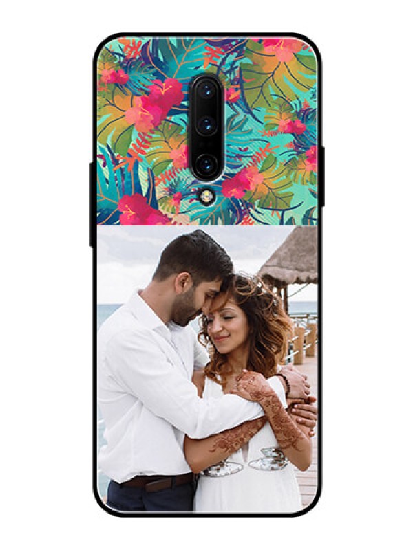 Custom OnePlus 7 Pro Photo Printing on Glass Case  - Watercolor Floral Design