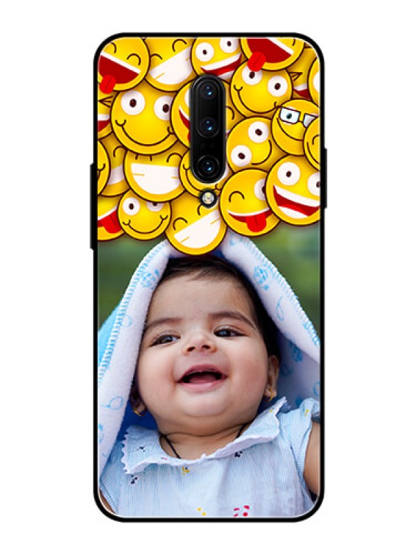 Custom OnePlus 7 Pro Custom Glass Mobile Case  - with Smiley Emoji Design
