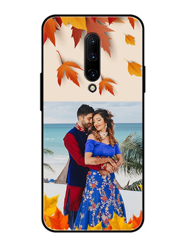 Custom OnePlus 7 Pro Photo Printing on Glass Case  - Autumn Maple Leaves Design