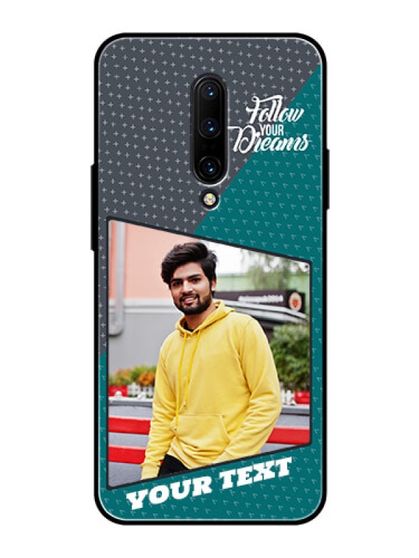 Custom OnePlus 7 Pro Personalized Glass Phone Case  - Background Pattern Design with Quote