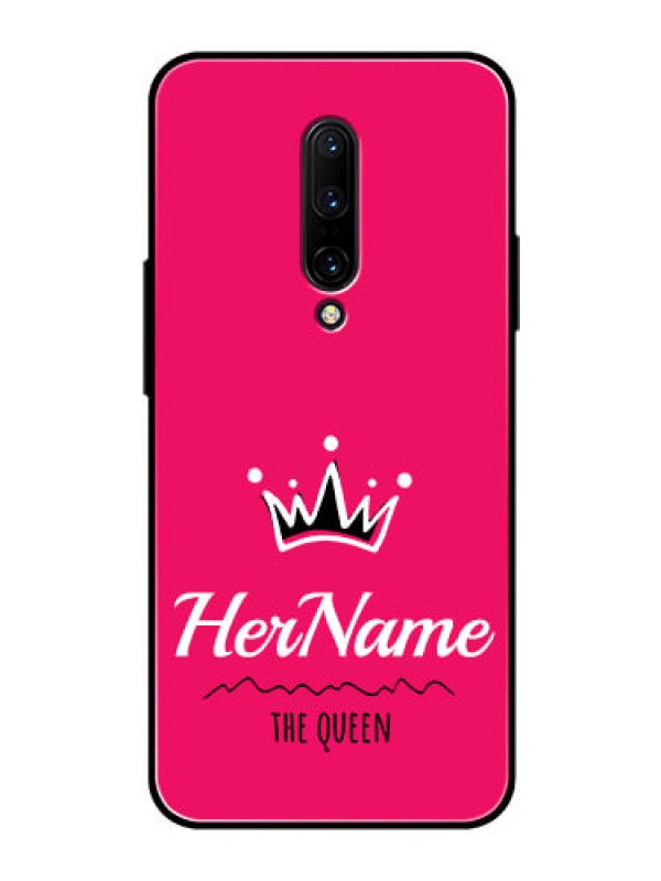 Custom Oneplus 7 Pro Glass Phone Case Queen with Name