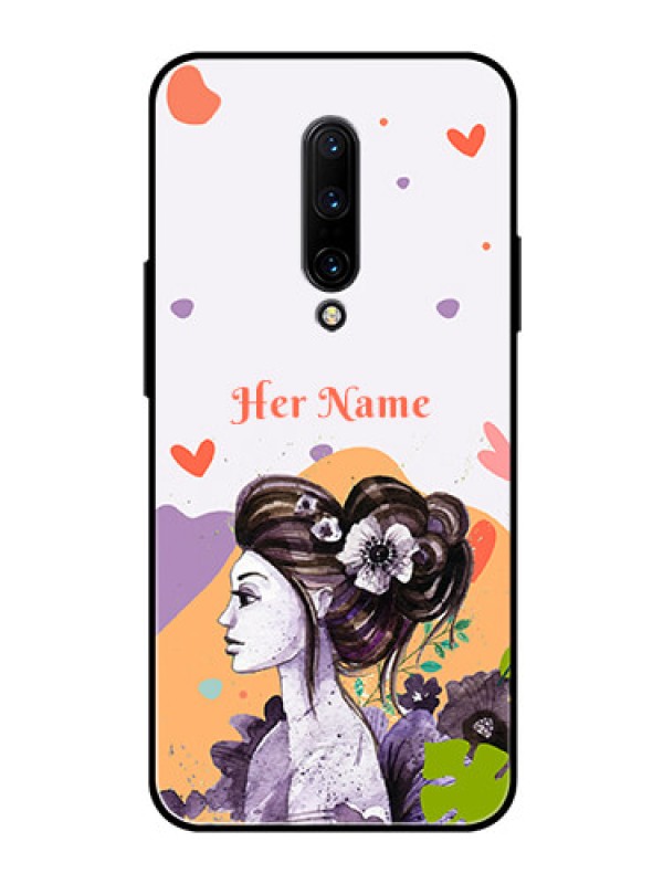 Custom OnePlus 7 Pro Personalized Glass Phone Case - Woman And Nature Design