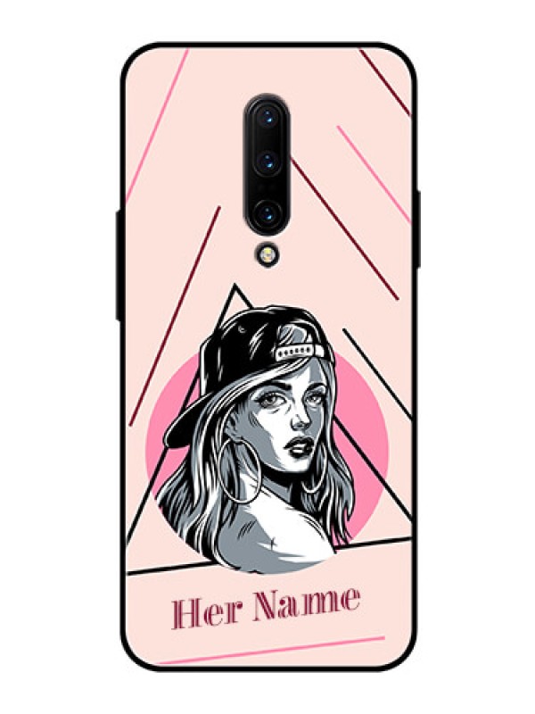 Custom OnePlus 7 Pro Personalized Glass Phone Case - Rockstar Girl Design