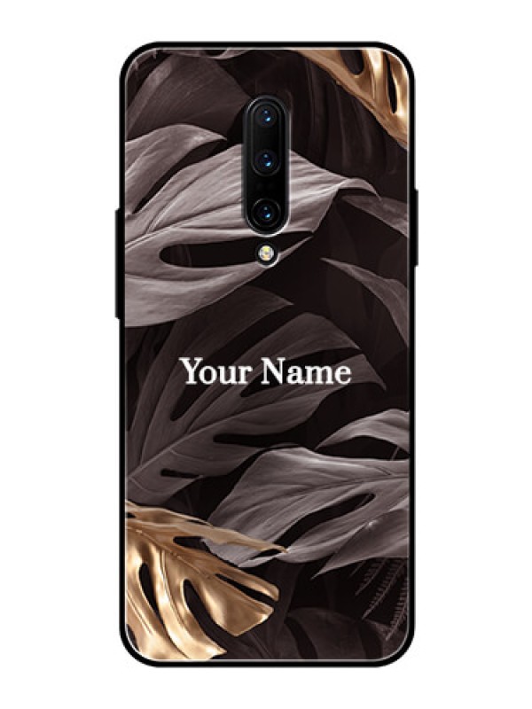 Custom OnePlus 7 Pro Personalised Glass Phone Case - Wild Leaves digital paint Design