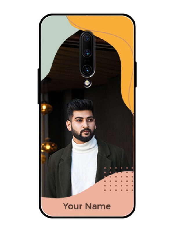 Custom OnePlus 7 Pro Personalized Glass Phone Case - Tri-coloured overlay design