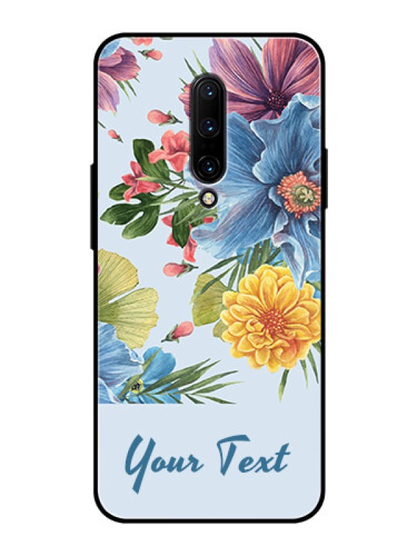 Custom OnePlus 7 Pro Custom Glass Mobile Case - Stunning Watercolored Flowers Painting Design