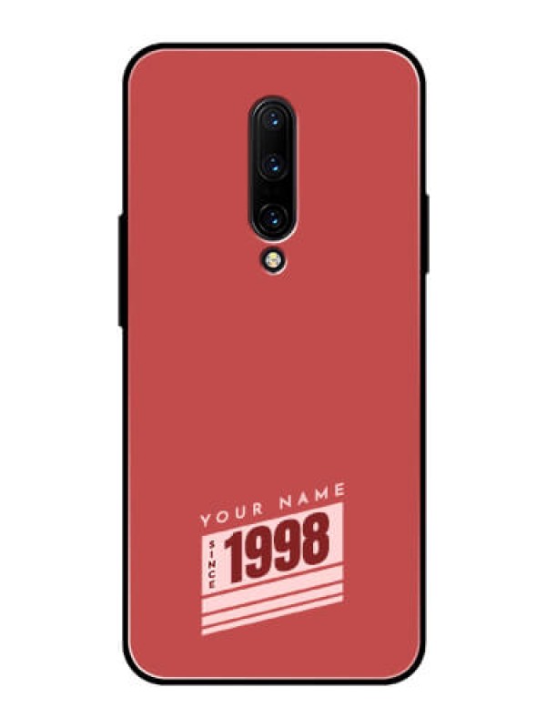 Custom OnePlus 7 Pro Custom Glass Phone Case - Red custom year of birth Design