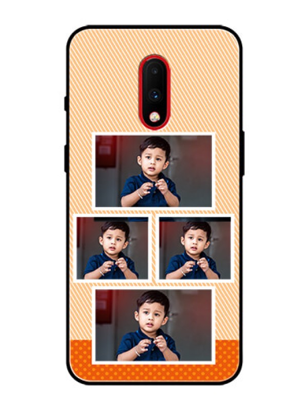 Custom OnePlus 7 Photo Printing on Glass Case  - Bulk Photos Upload Design