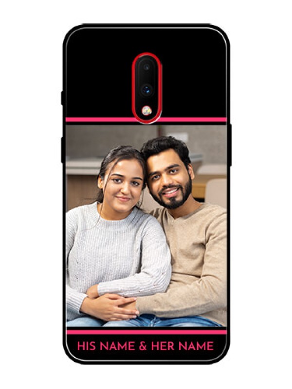 Custom OnePlus 7 Custom Glass Mobile Case  - with Add Text Design