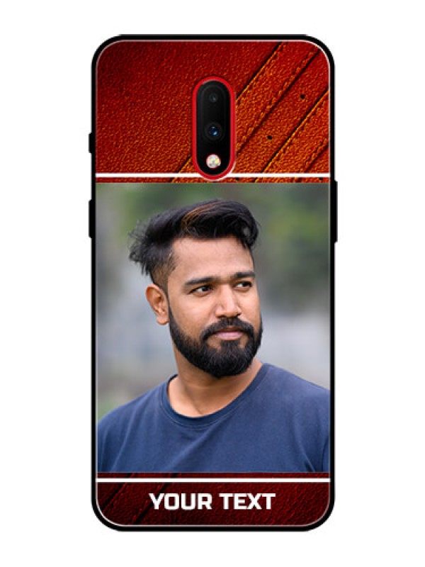 Custom OnePlus 7 Personalized Glass Phone Case  - Leather Phone Case Design