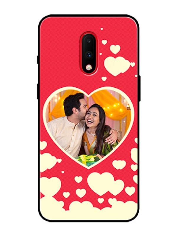 Custom OnePlus 7 Custom Glass Mobile Case  - Love Symbols Phone Cover Design