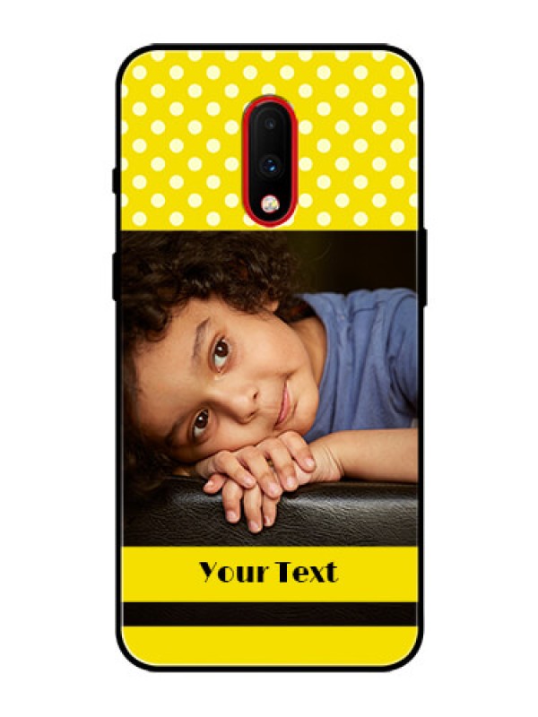 Custom OnePlus 7 Custom Glass Phone Case  - Bright Yellow Case Design